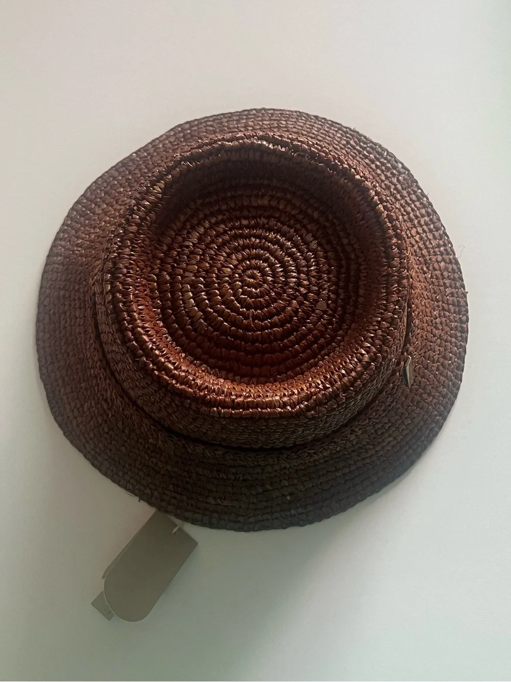 {Wyeth} Brand New Brown Raffia Straw Bucket Hat